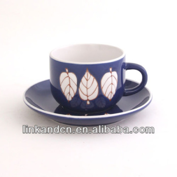 KC-03007purple Blatt Teetasse mit Untertasse, hochwertige Kaffeetasse